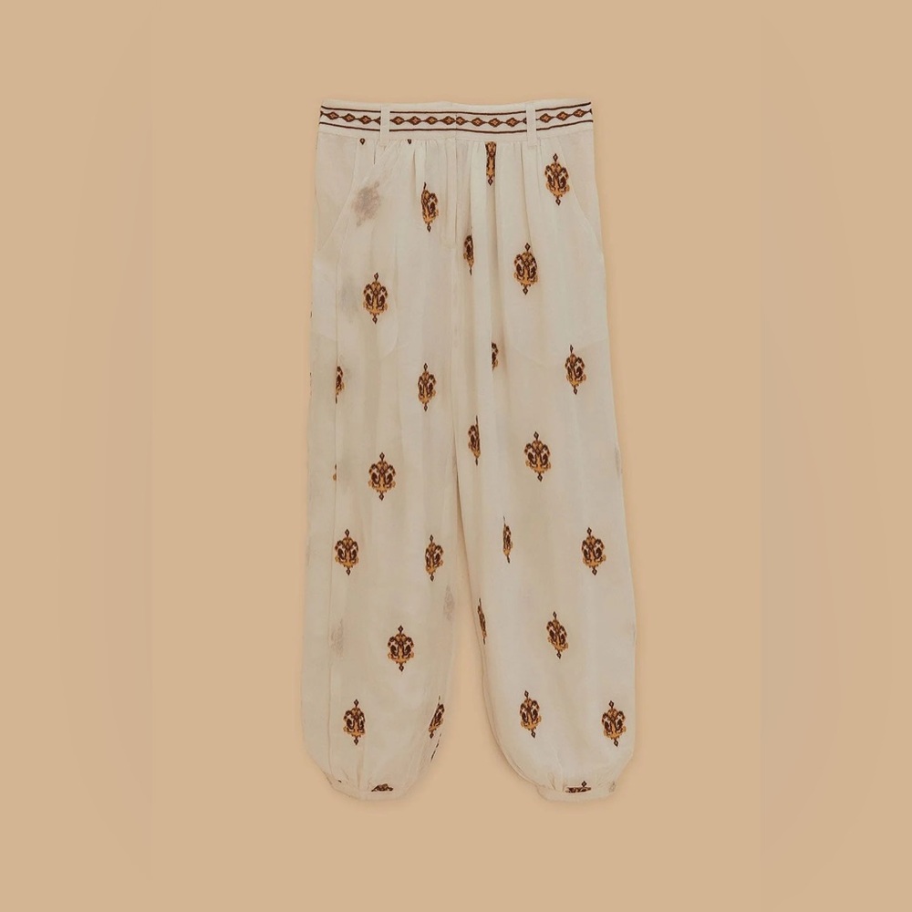 FARM RIO Off-White Anchor Tapestry Embroidered Pants - Picture 7 of 7
